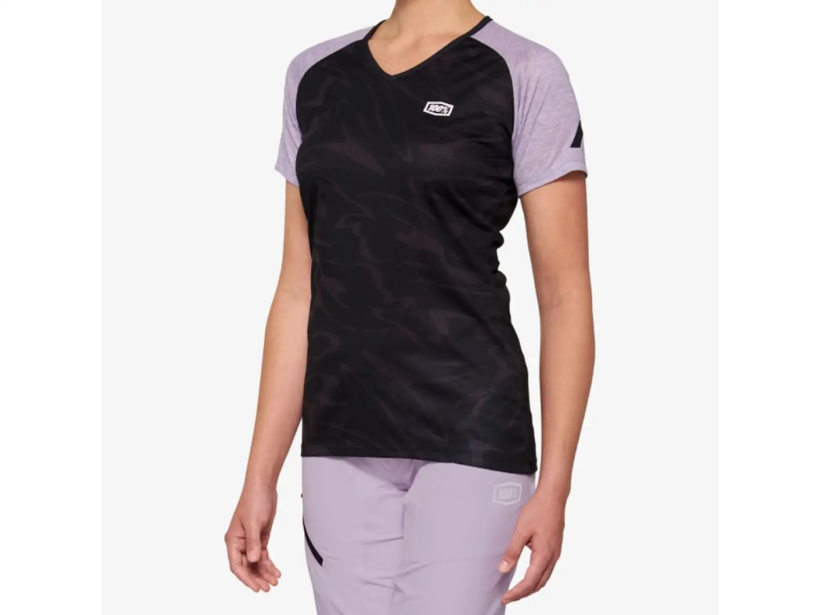 100% Airmatic Damen-Trikot kurzer Ärmel Schwarz/Lavendel