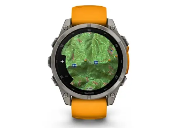 Garmin fenix 8 - 47 mm AMOLED Saphir Smartwatch Titanium Orange/Graphite