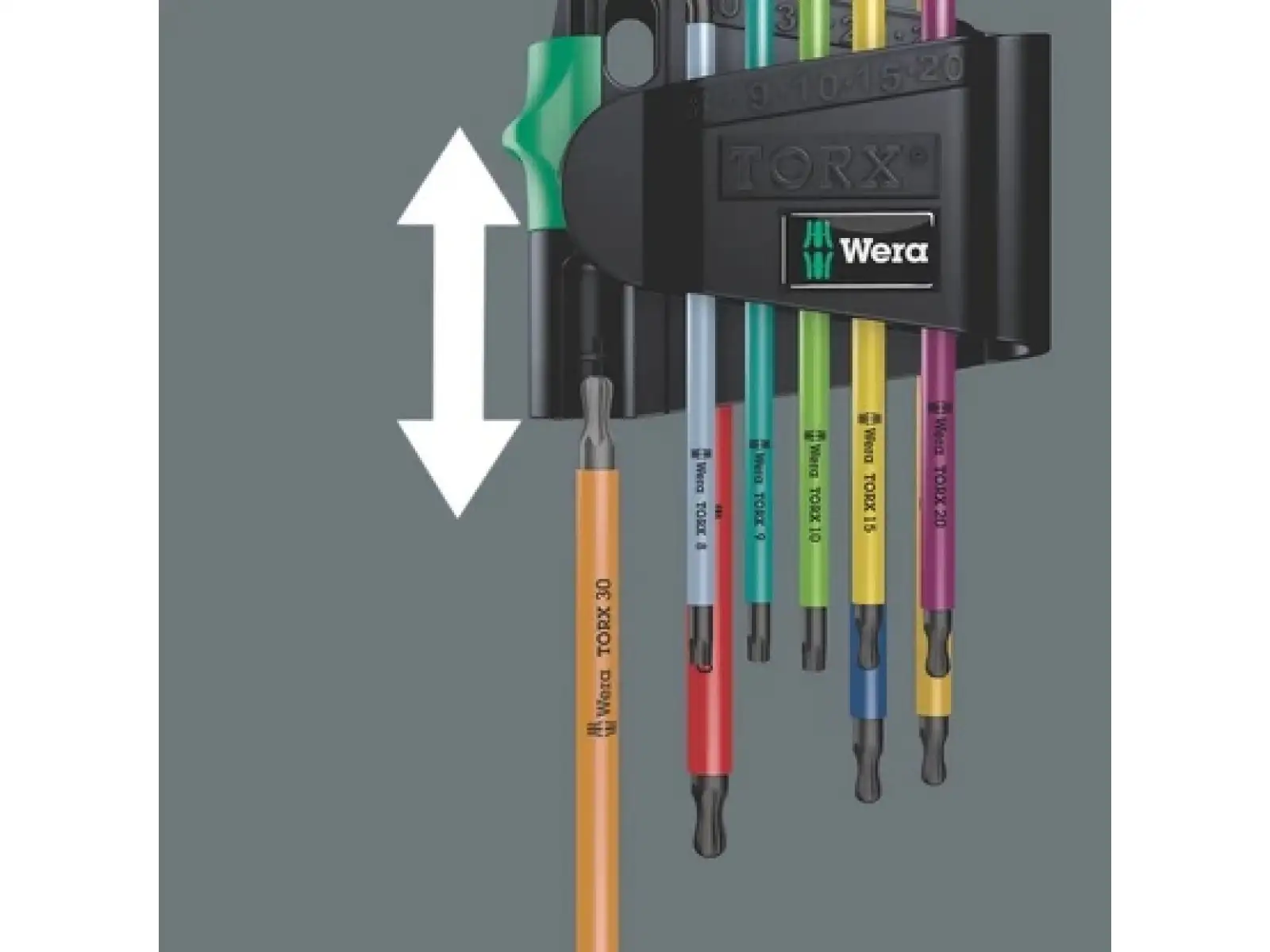 Wera 967/9 TX BO Multicolour 1 TORX Winkelschlüssel mit Loch Satz 9 Stk.