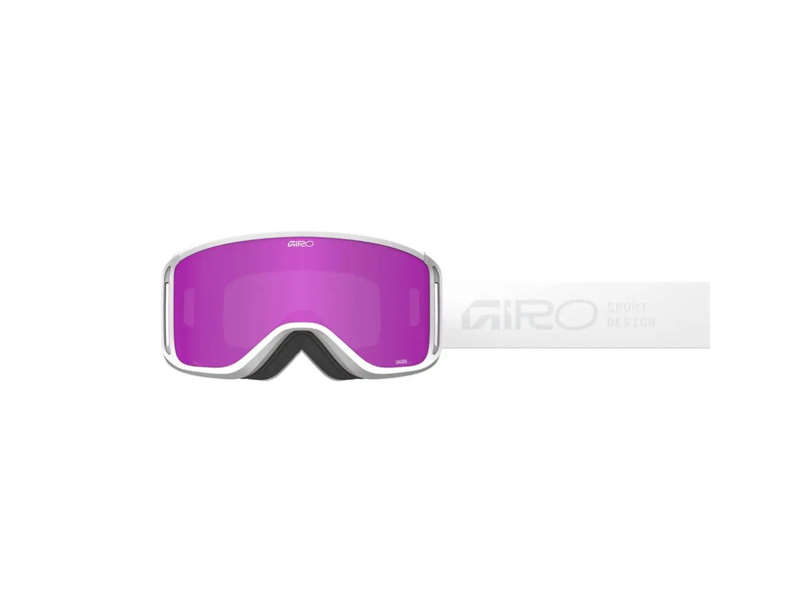 Giro Sagen Damen Skibrille weiß Stacked-Amber Pink/Yellow (2 Gläser)