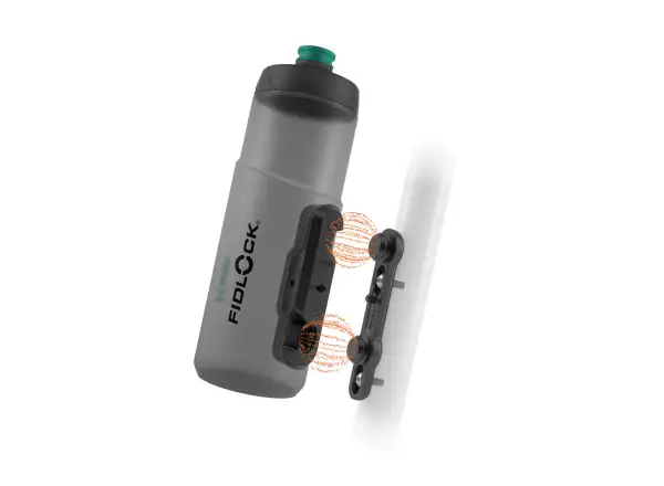 Fidlock Twist Set antibakterielle Flasche Smoke 600 ml + Basis für den Rahmen