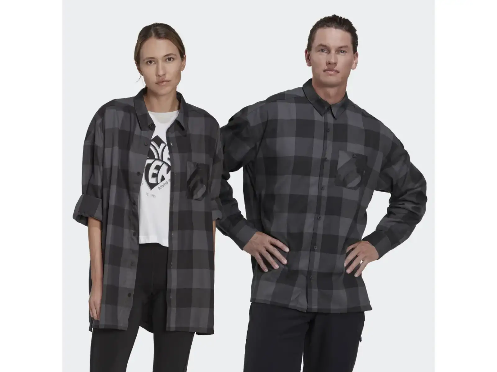 Five Ten Flannel Herrenhemd Grau Sechs/Schwarz