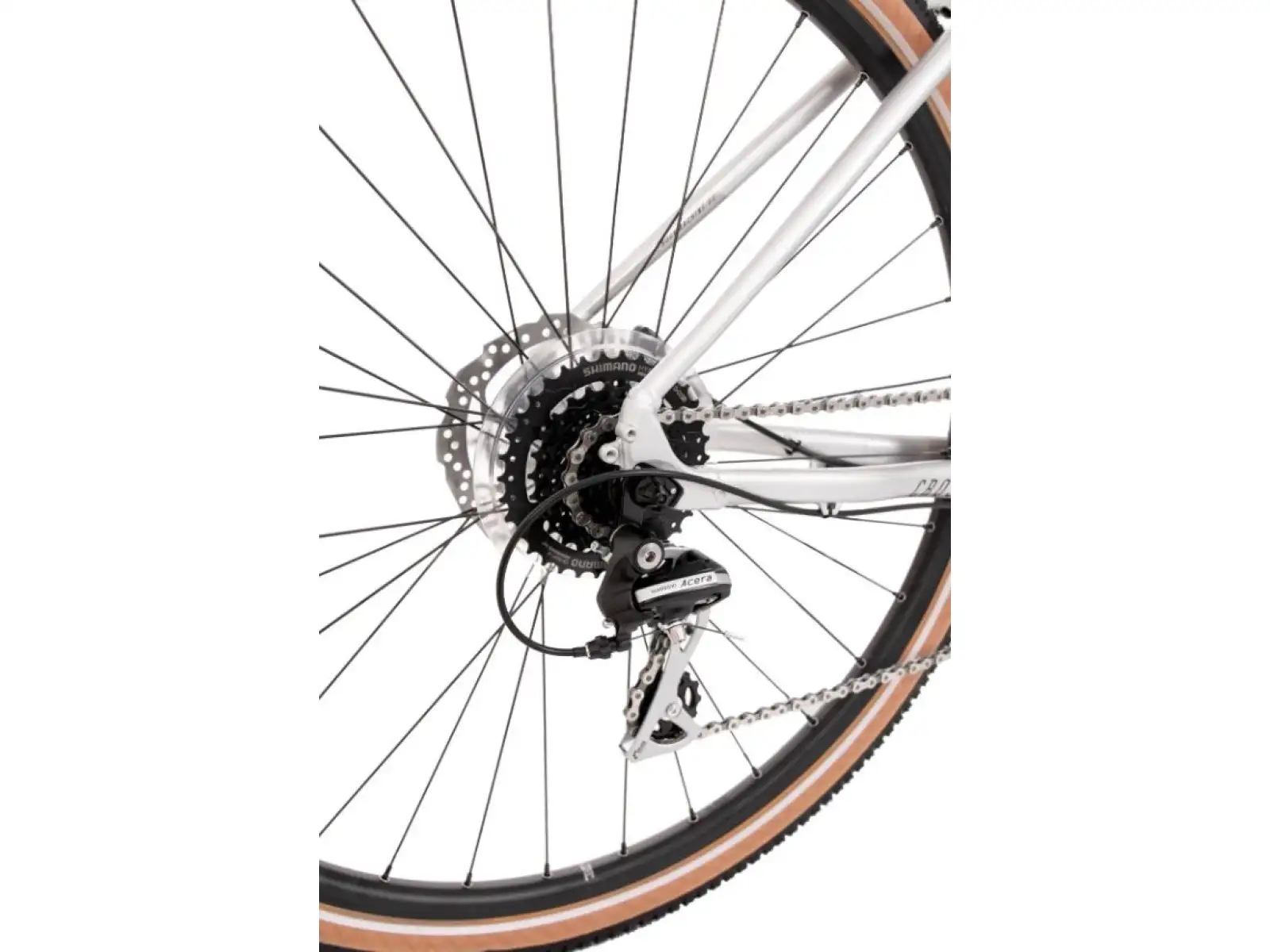 Rock Machine CrossRide 300 glänzend silber/schwarz Trekkingrad.