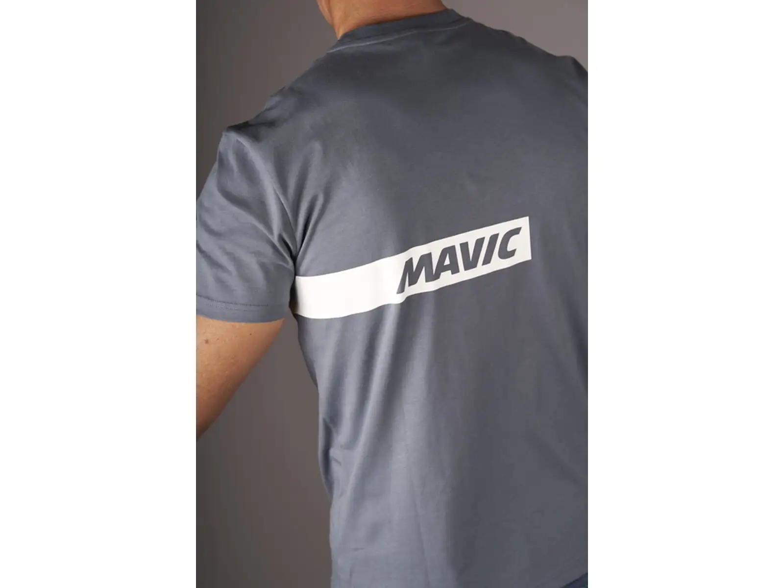 Mavic Corporate Stripe Herren-T-Shirt mit kurzen Ärmeln Orion Blue/Off White