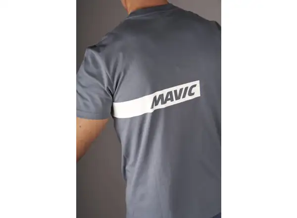 Mavic Corporate Stripe Herren-T-Shirt mit kurzen Ärmeln Orion Blue/Off White