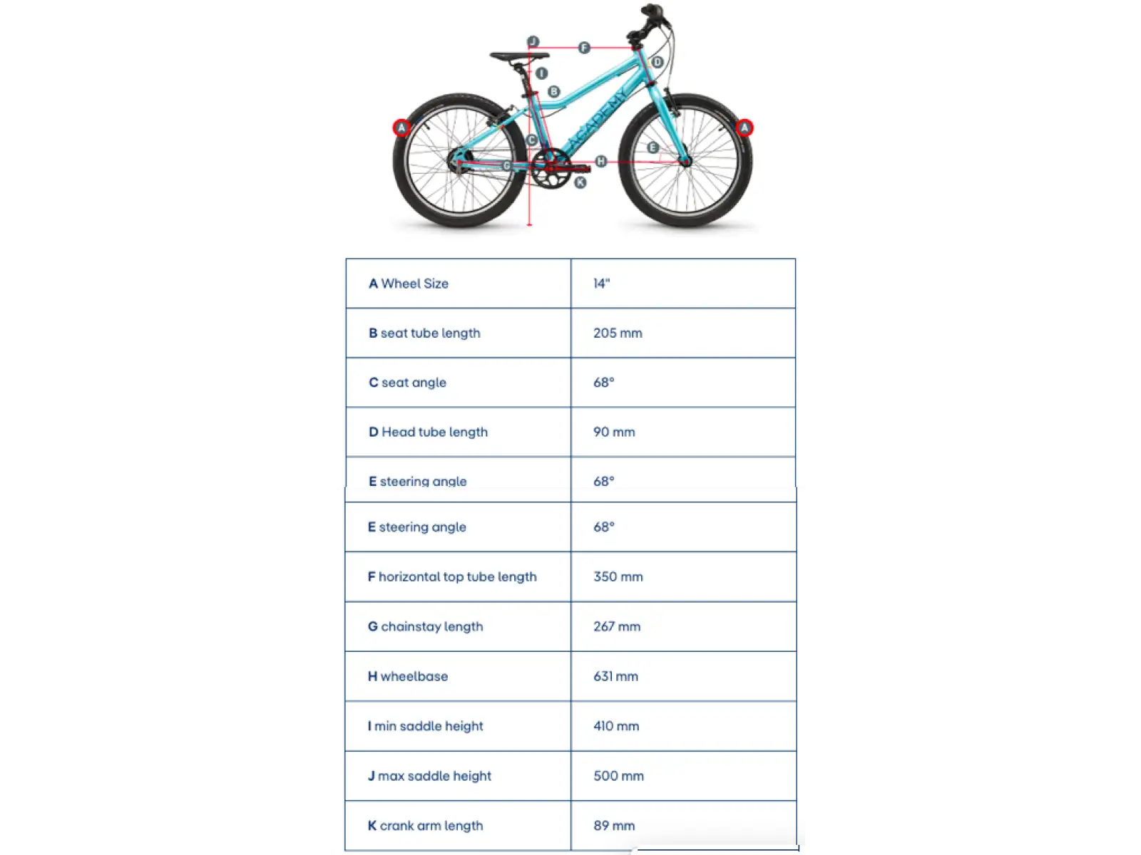 Academy Grade 2 Belt Kinderfahrrad 14" gelb