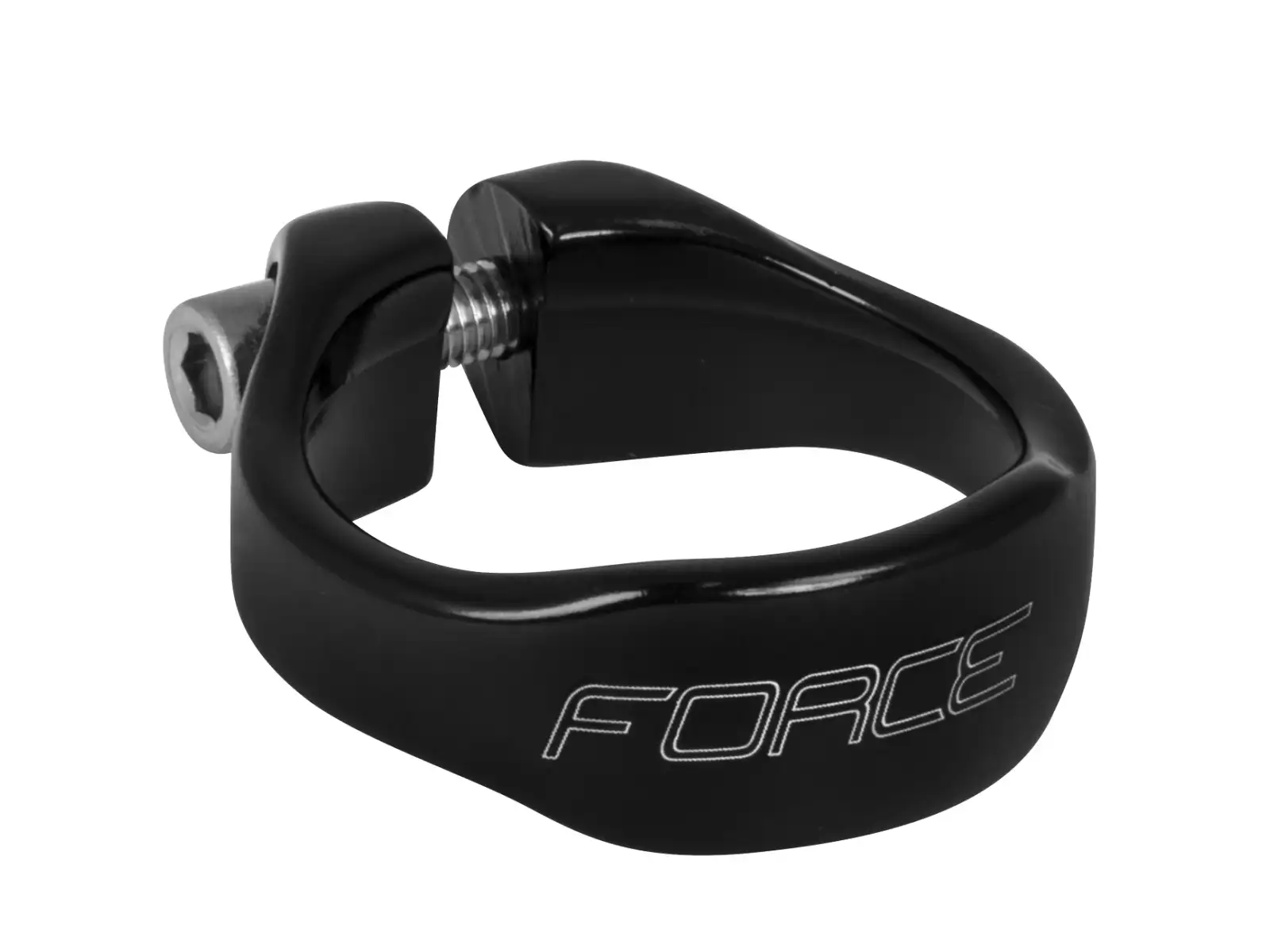 Force Sattelklemme mit Inbusform, glänzend schwarz.