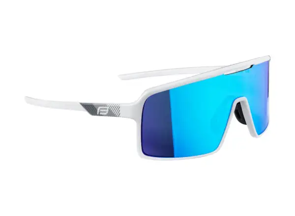 Force Static Fahrradbrille weiß/blau verspiegeltes Glas