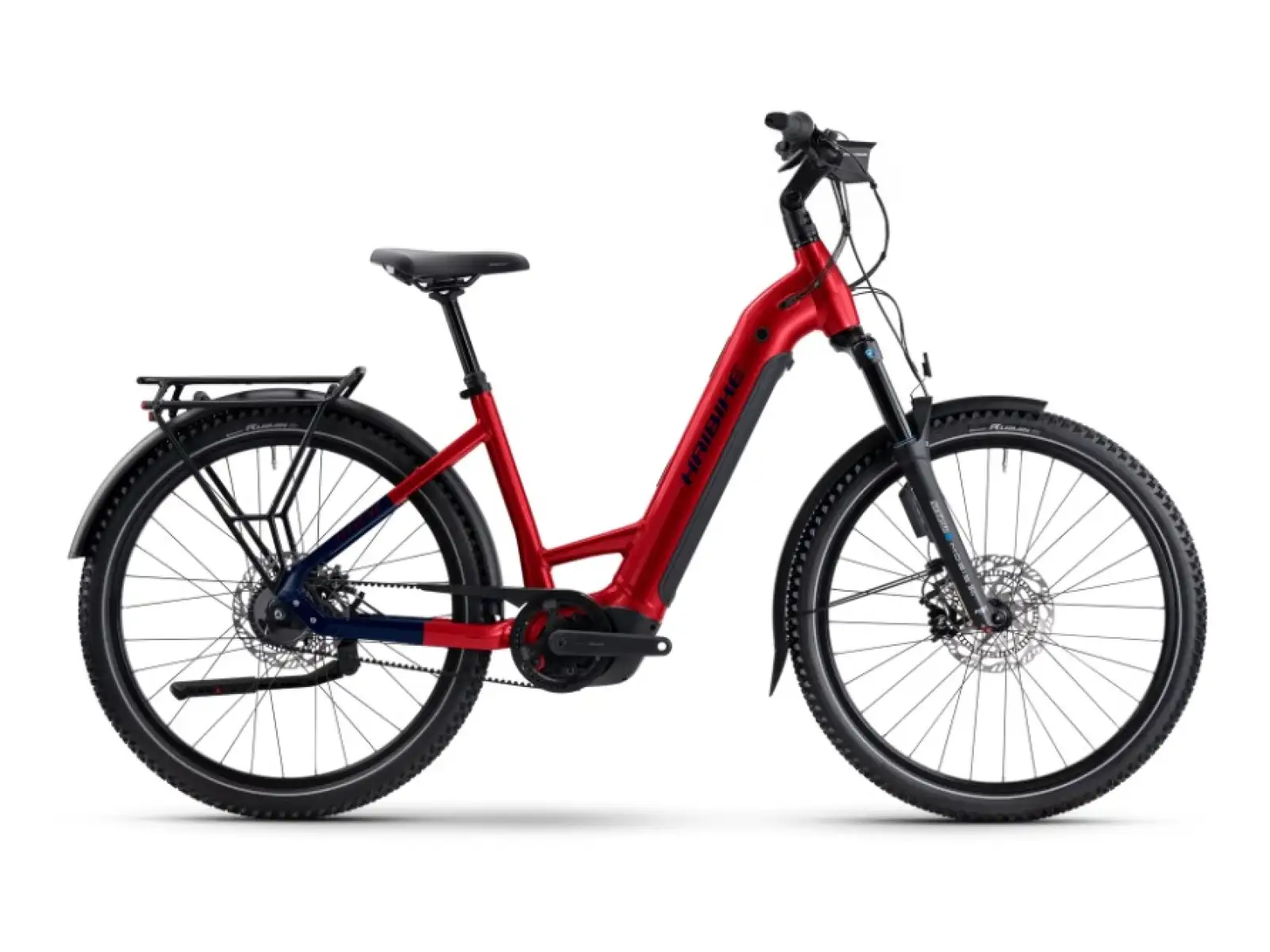 Haibike TREKKING 9 ABS 800Wh Tiefeinsteiger E-Bike dynamite red/blue