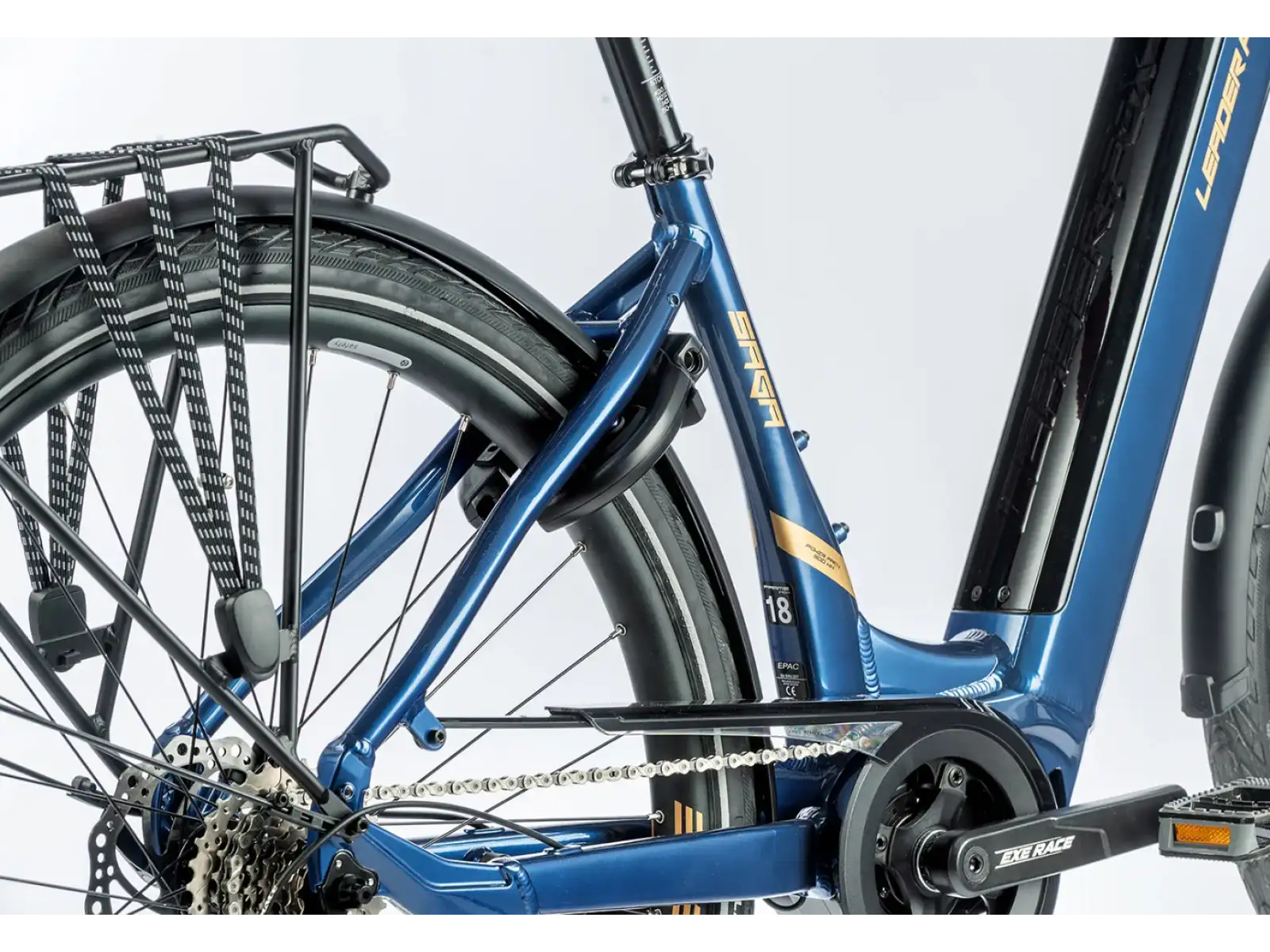 Leader Fox Saga 28 E-Citybike mit tiefem Einstieg Blau