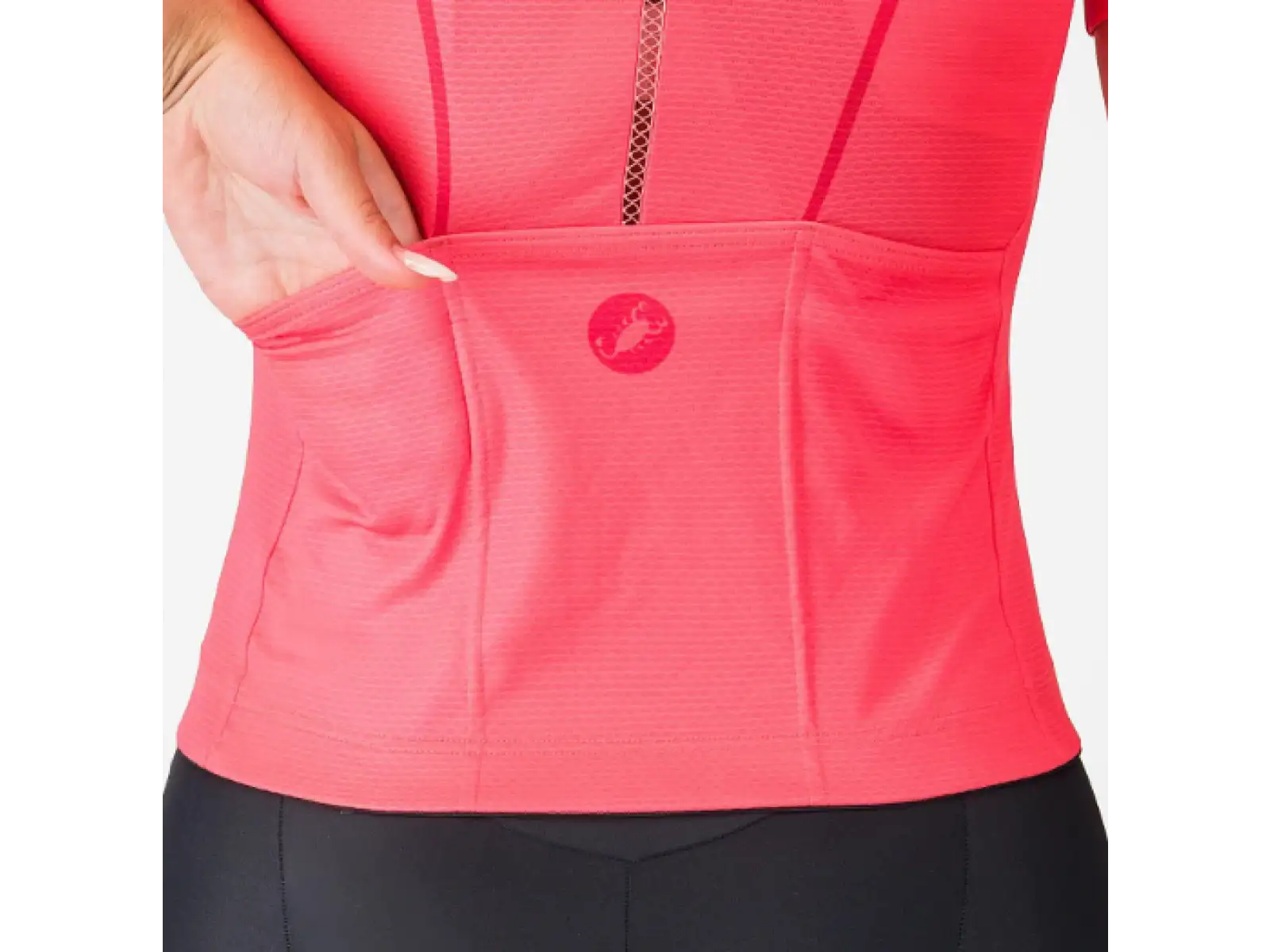 Castelli Anima Flow Damen-Trikot Kurzarm Brilliant Pink/Hibiscus
