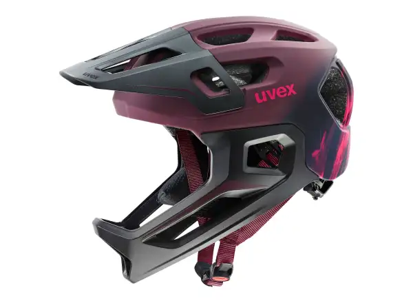 Uvex React JR Fullface MTB Helm Cranberry matt