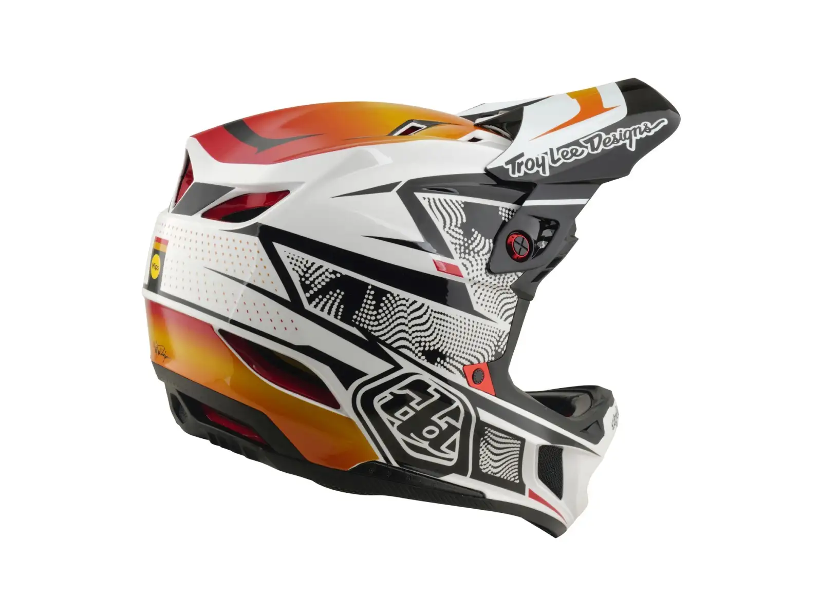 Troy Lee Designs D4 Composite MIPS Helm Lined up White