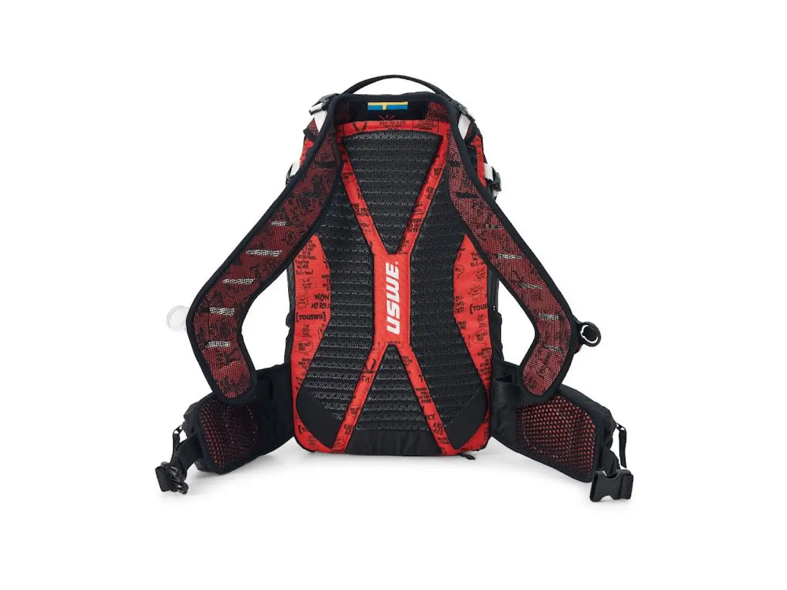 USWE Flow 16 Rucksack mit Rückenprotektor Schwarz/Rot 16l Größe S