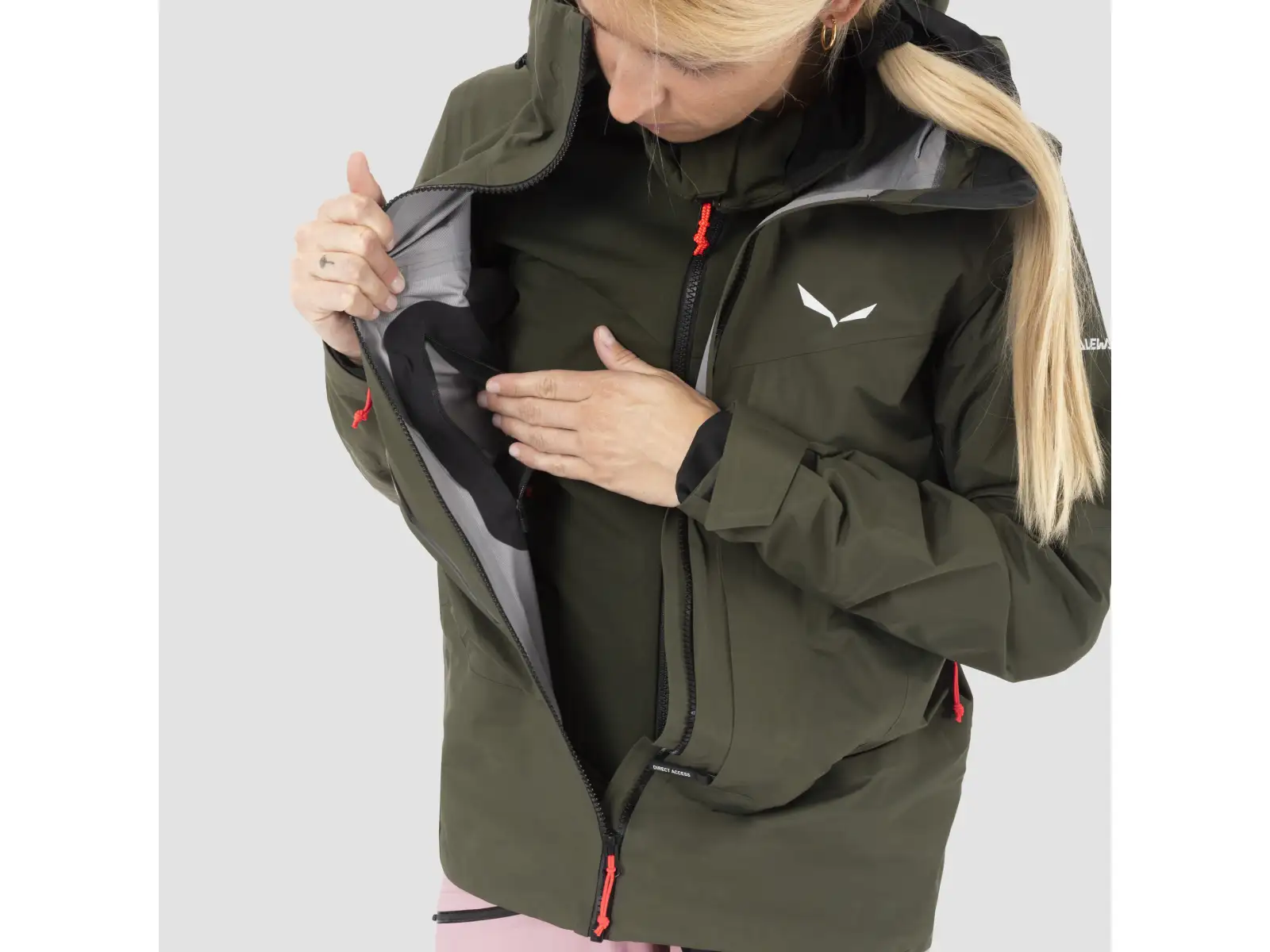 Salewa Sella 3L Powertex Damenjacke Dark Olive