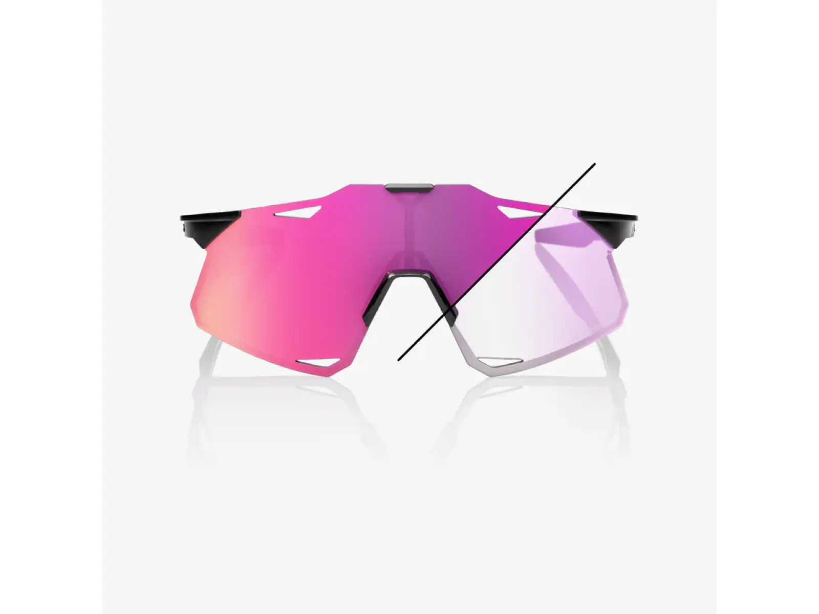 100% Hypercraft SQ Brille Gloss Black/Photochromic Purple Mirror