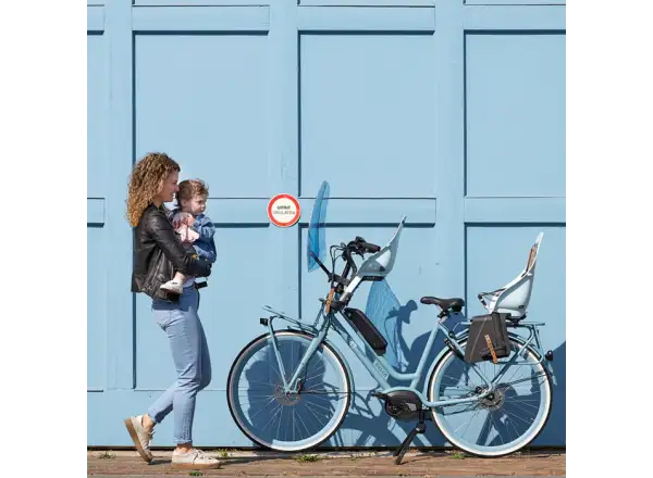 Urban Iki Fahrrad-Hecksitz mit Adapter und Rahmenhalterung SET Aotake Hellblau