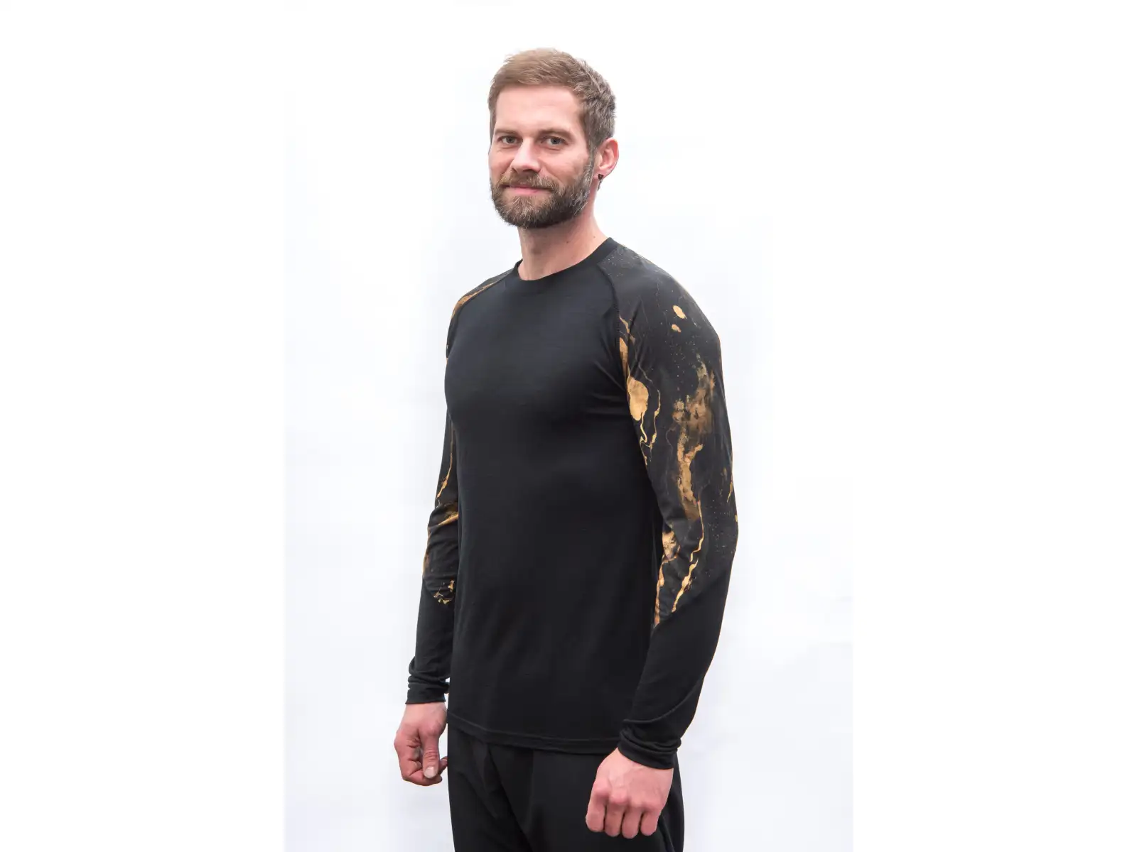 Sensor Merino Impress Herren Langarmshirt schwarz/cosmos