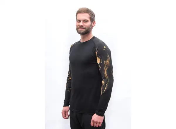 Sensor Merino Impress Herren Langarmshirt schwarz/cosmos