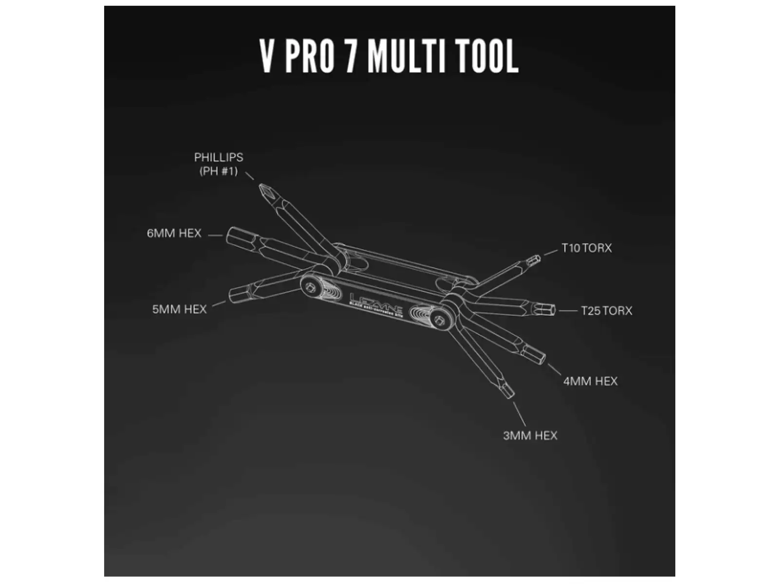 Lezyne V Pro Multitool 7 Funktionen Schwarz