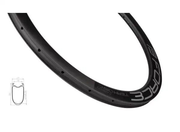 Fahrradfelge Force Karbon Disc schwarz 20 Löcher