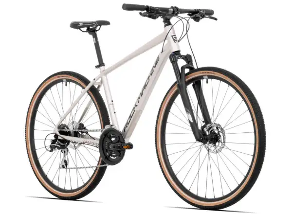 Rock Machine CrossRide 300 glänzend silber/schwarz Trekkingrad.