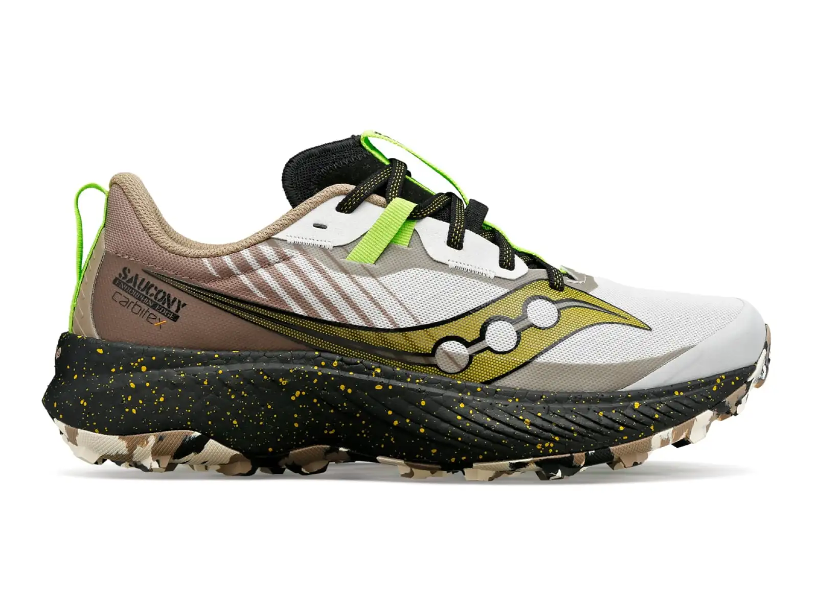 Saucony Endorphin Edge Renntrail-Laufschuhe Nebel/Schwarz