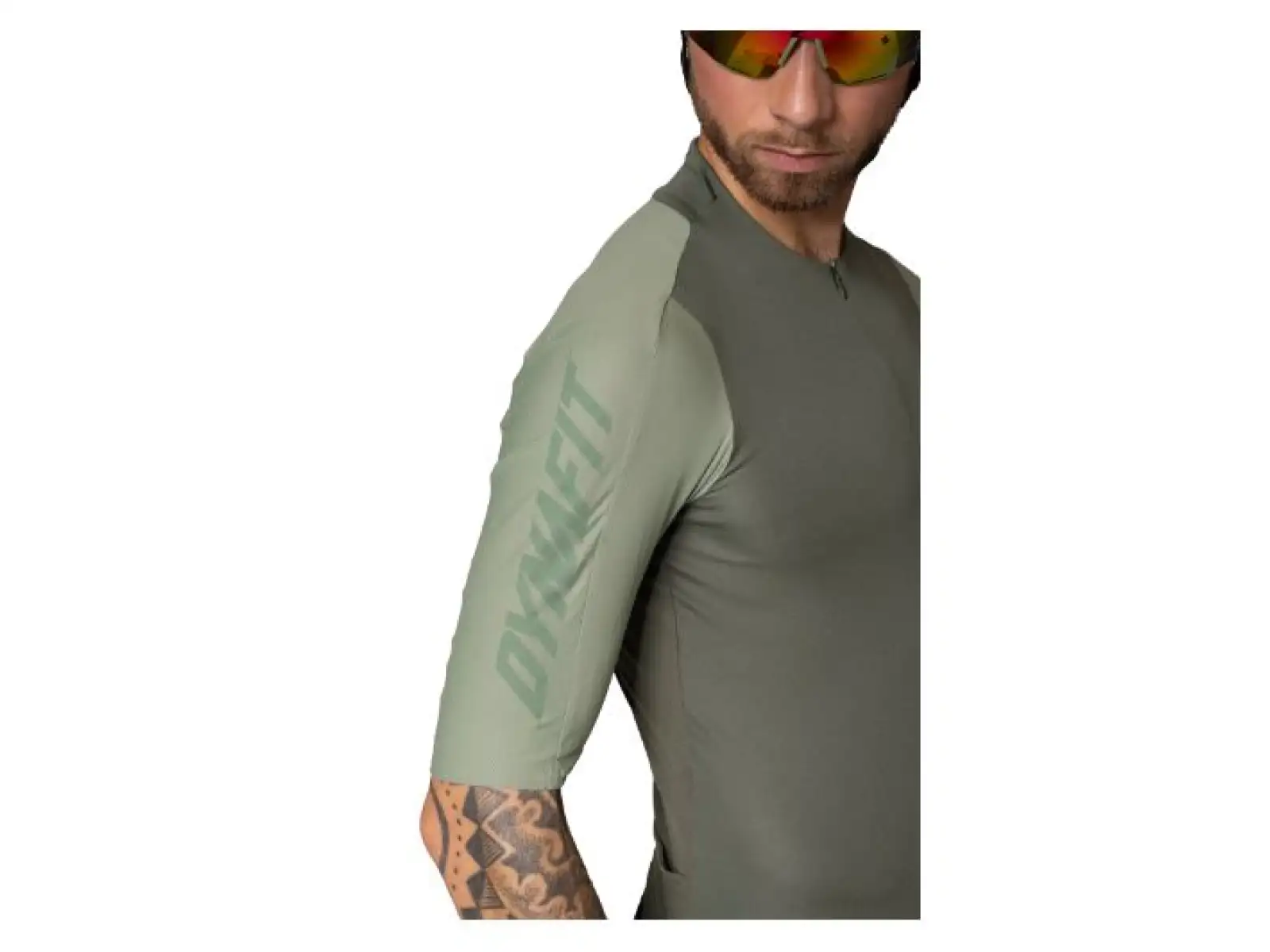 Dynafit Ride Light 1/2 Zip Herrenshirt mit kurzem Arm Thyme.