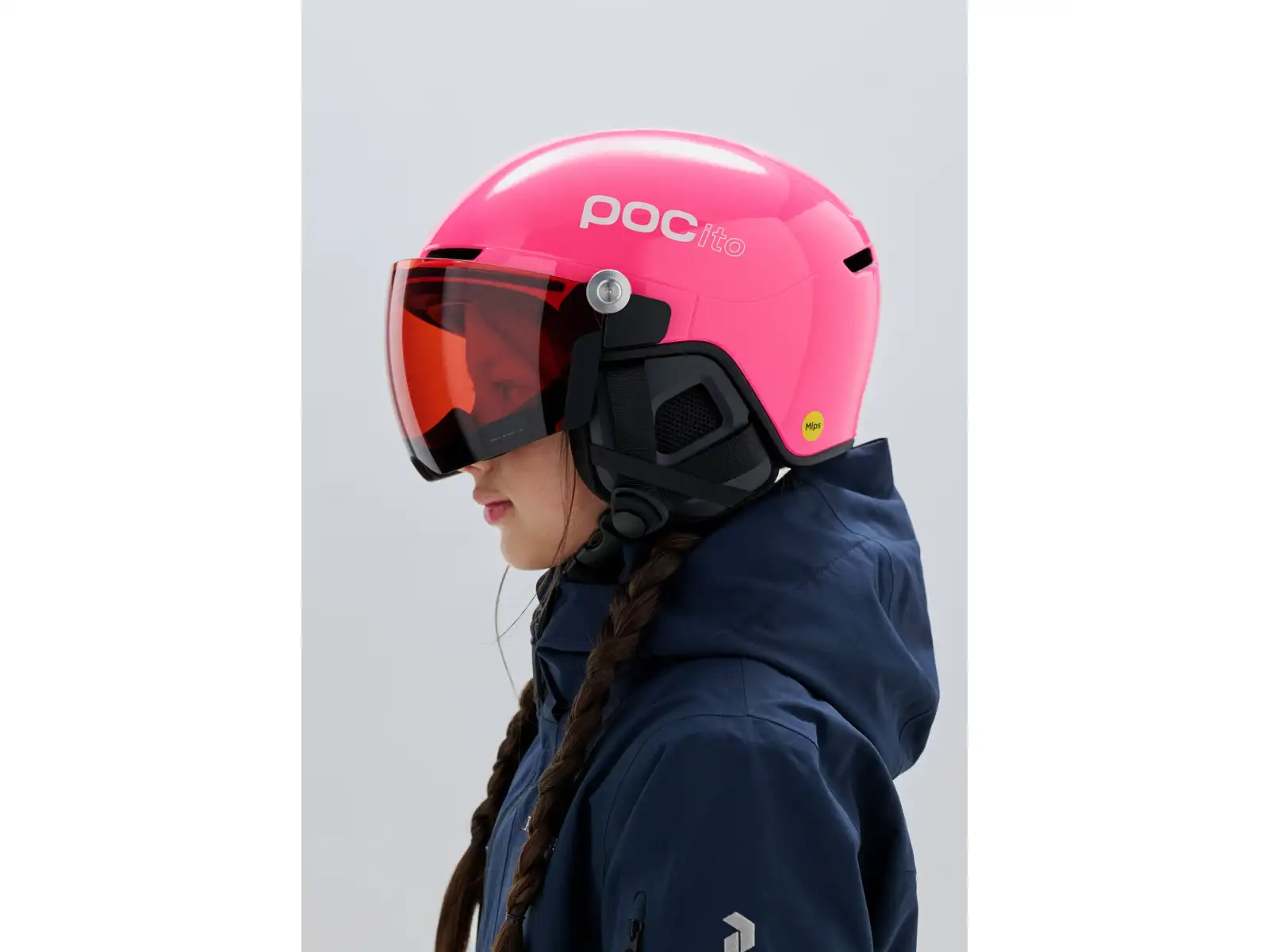POC POCito Obex Visor Kinder-Skihelm Fluorescent Pink