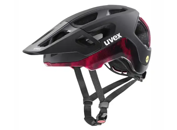 Uvex React MIPS MTB Helm Black/Ruby Red Matt