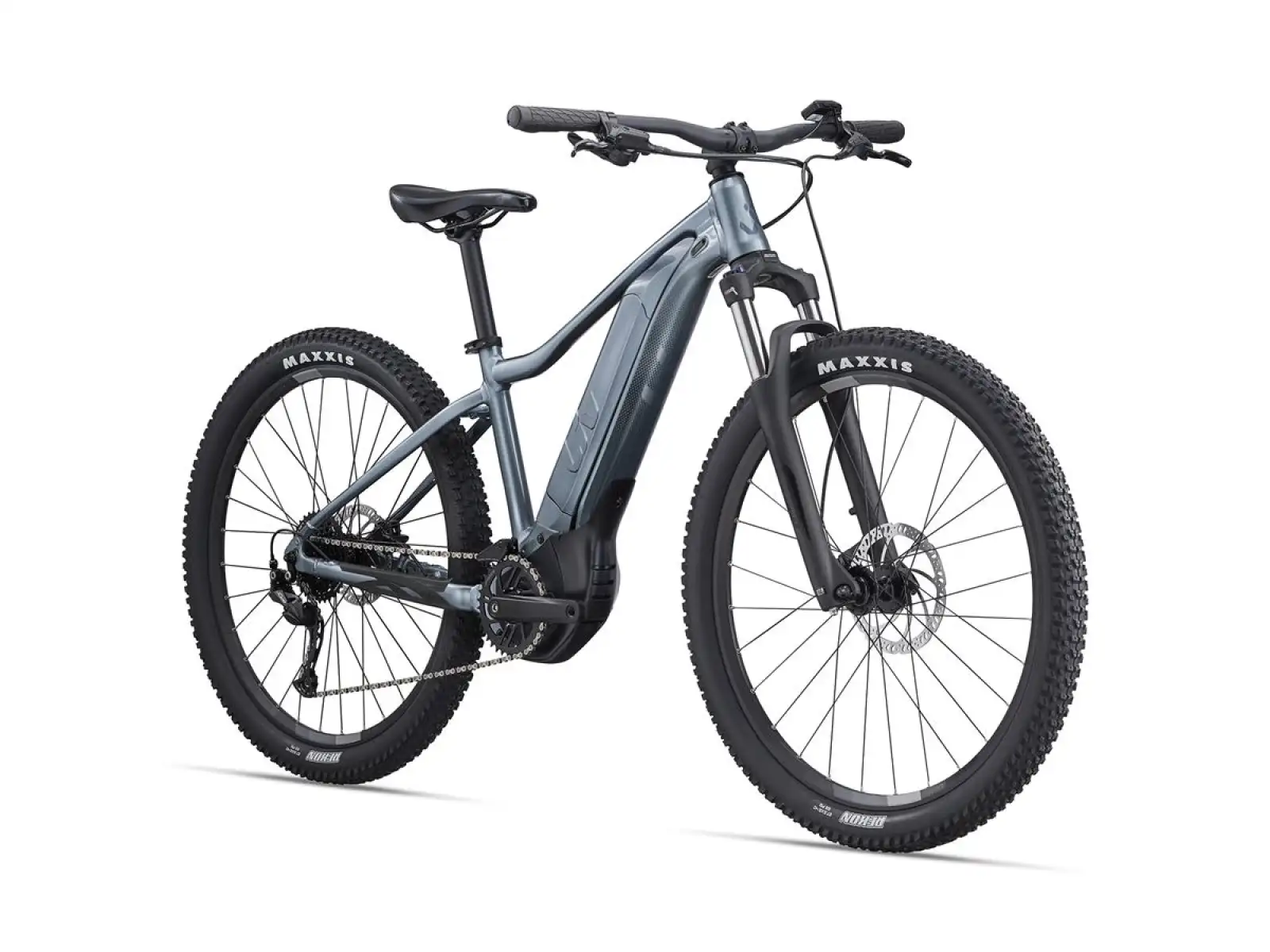 Liv Tempt E+ 2 E-Bike in blauem Jeans-Look.