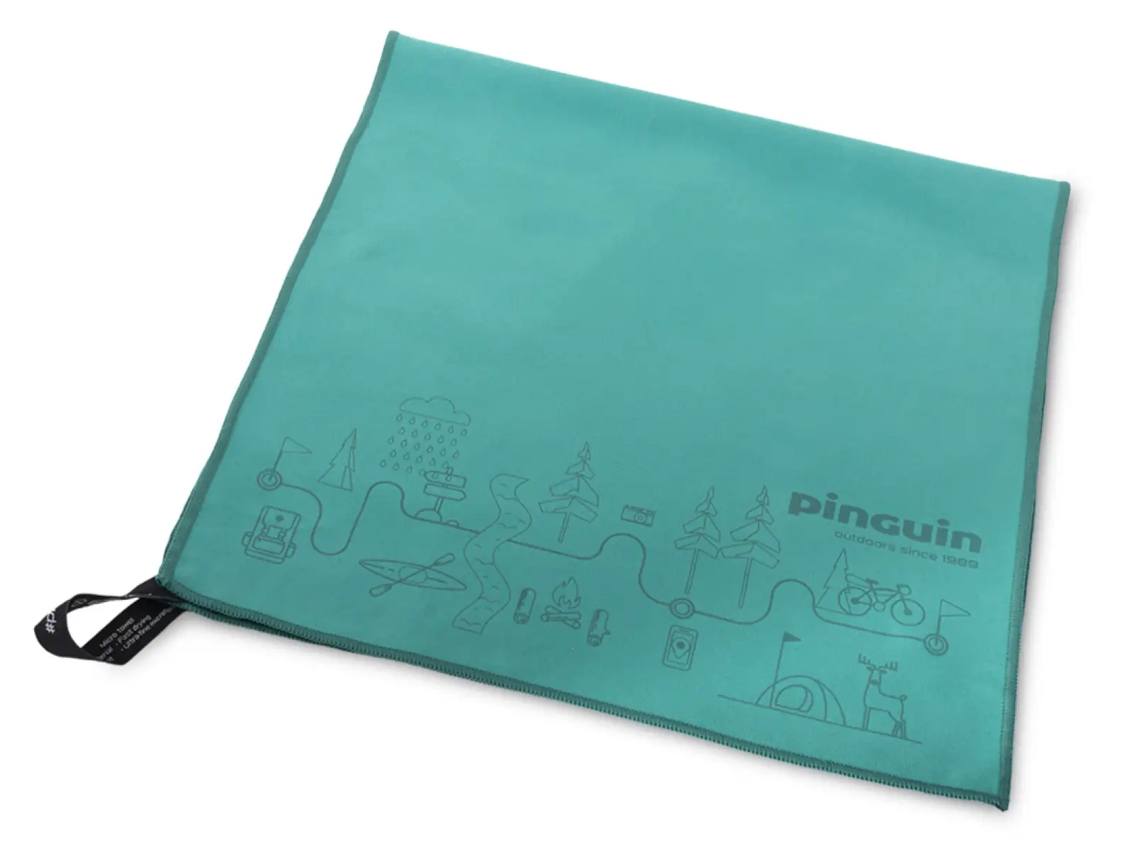 Pinguin Handtuch M Karte Petroleum