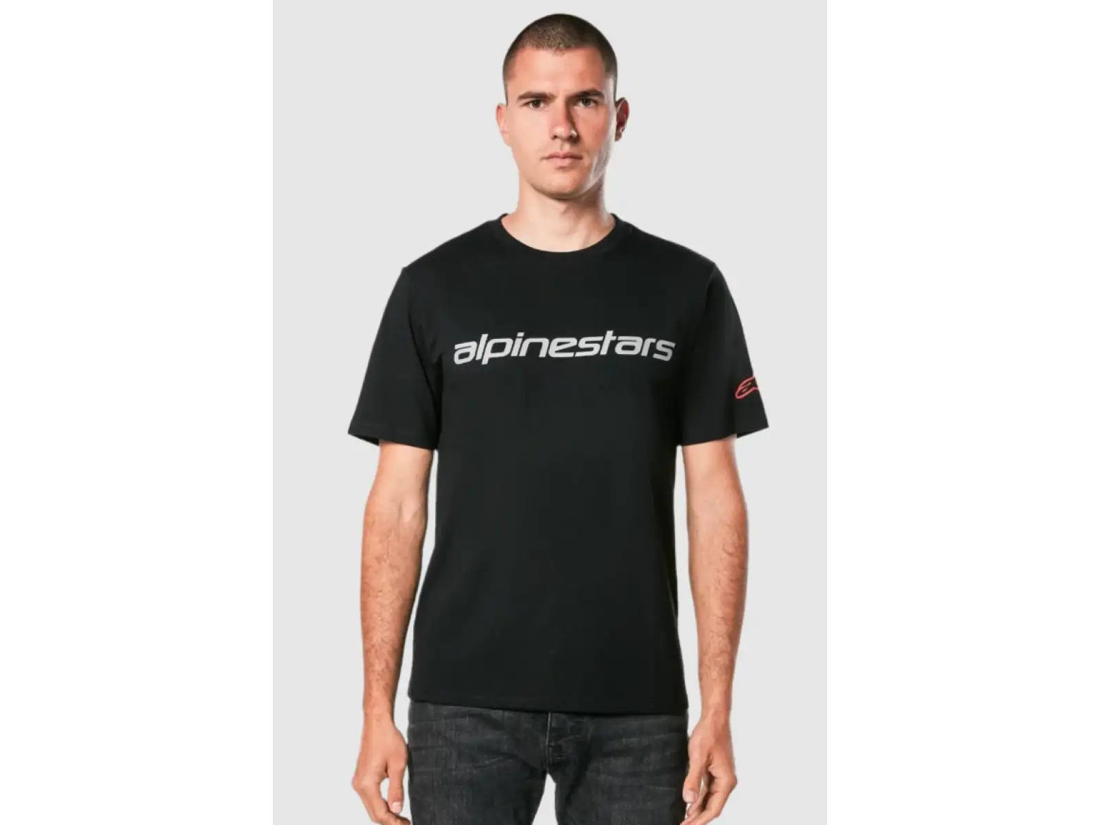 Alpinestars Wordmark Herren T-Shirt Schwarz/Grau/Rot