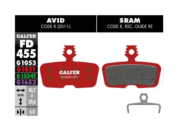 Galfer FD455 Advanced G1851 Bremsbeläge für Avid/Sram