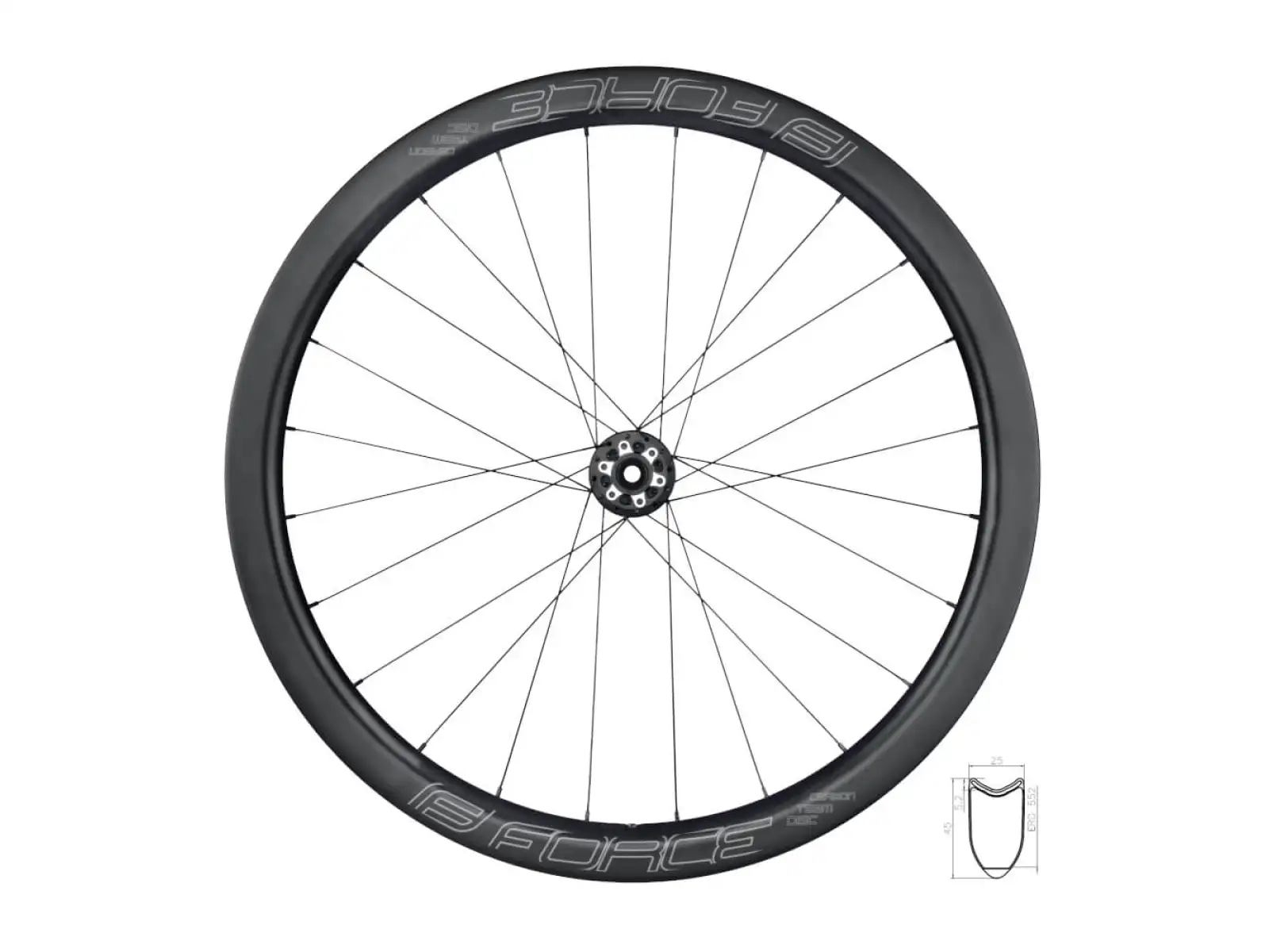 Force Team Karbon Disc Rennrad Laufrad 12x100 mm vorne Schlauchreifen