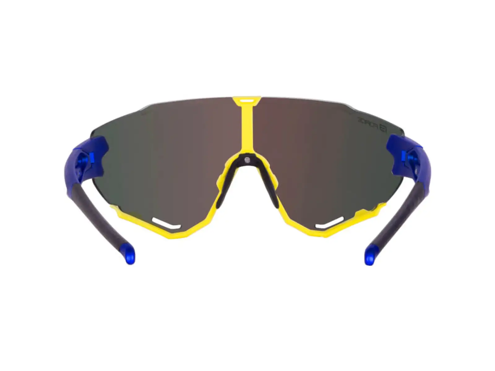 Force Creed Brille in Fluoreszierendem Blau mit blauen Revo-Gläsern.