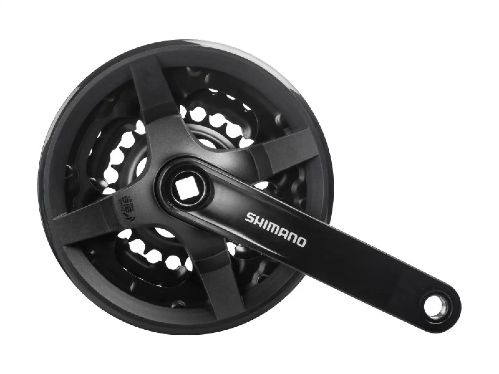Shimano Tourney FC-TY301 Kurbeln Vierkant 3×6/7/8-fach 150 mm 42-34-24 Zähne mit Abdeckung Schwarz
