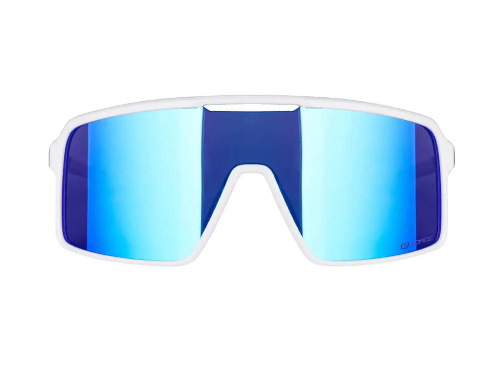 Force Static Fahrradbrille weiß/blau verspiegeltes Glas