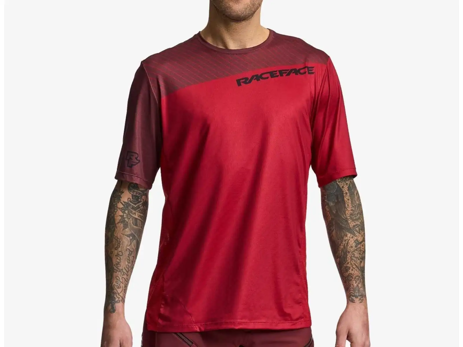 Race Face Indy Herren-Trikot kurzarm dunkelrot.