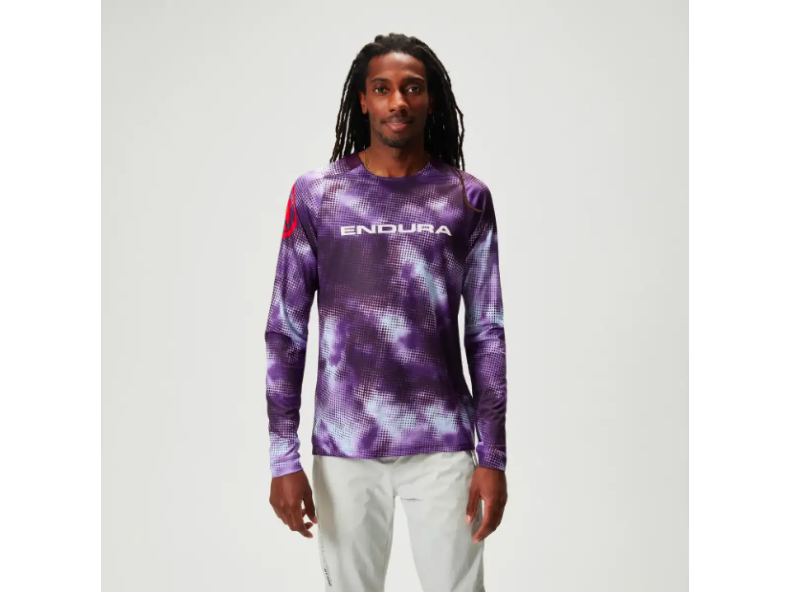 Endura Pixel Cloud Herren Langarmtrikot Lila