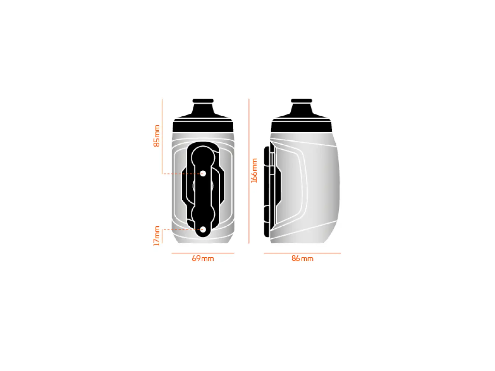 Fidlock Twist Set Flasche schwarz 450 ml + Rahmenhalterung