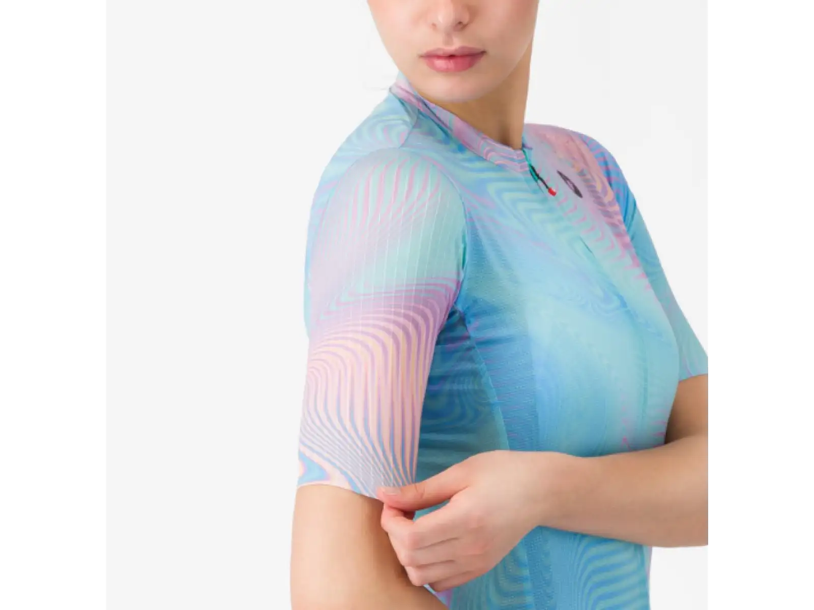 Castelli Cosmic Vortex Damen-Trikot Kurzarm Multicolor Pink Green