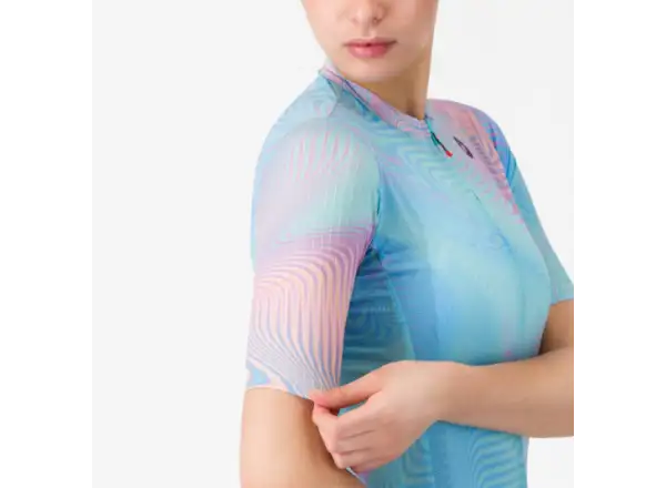 Castelli Cosmic Vortex Damen-Trikot Kurzarm Multicolor Pink Green