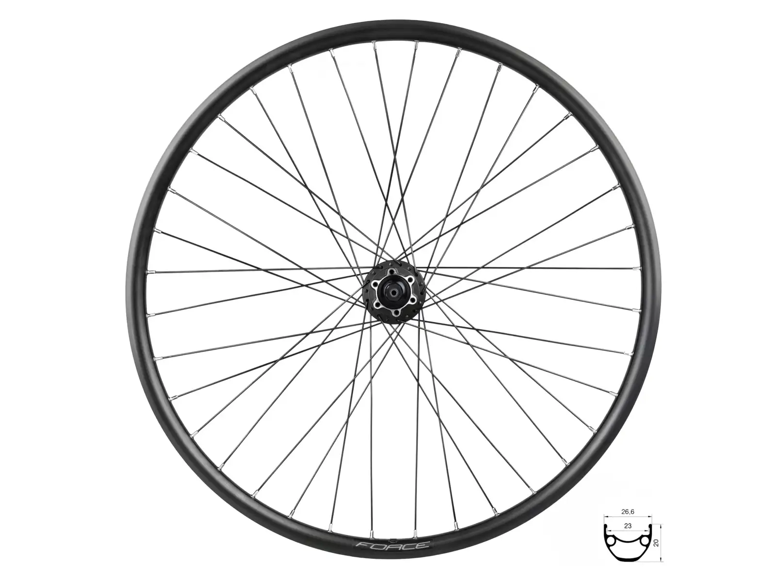 Force XC Disc 559x23 hinteres eingespeichtes Rad FHM475 36 Löcher