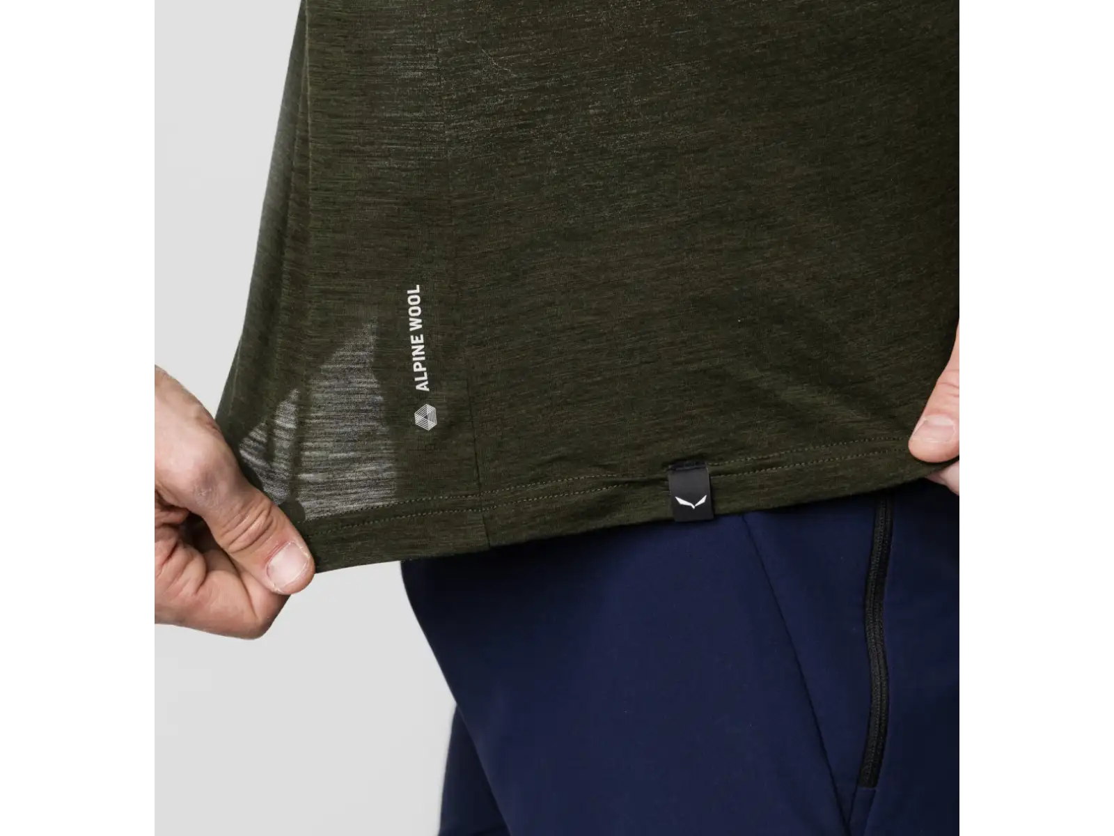 Salewa Eagle Minilogo Alpine Merino Herren T-Shirt Kurzarm Olive Green