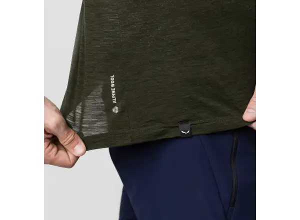 Salewa Eagle Minilogo Alpine Merino Herren T-Shirt Kurzarm Olive Green