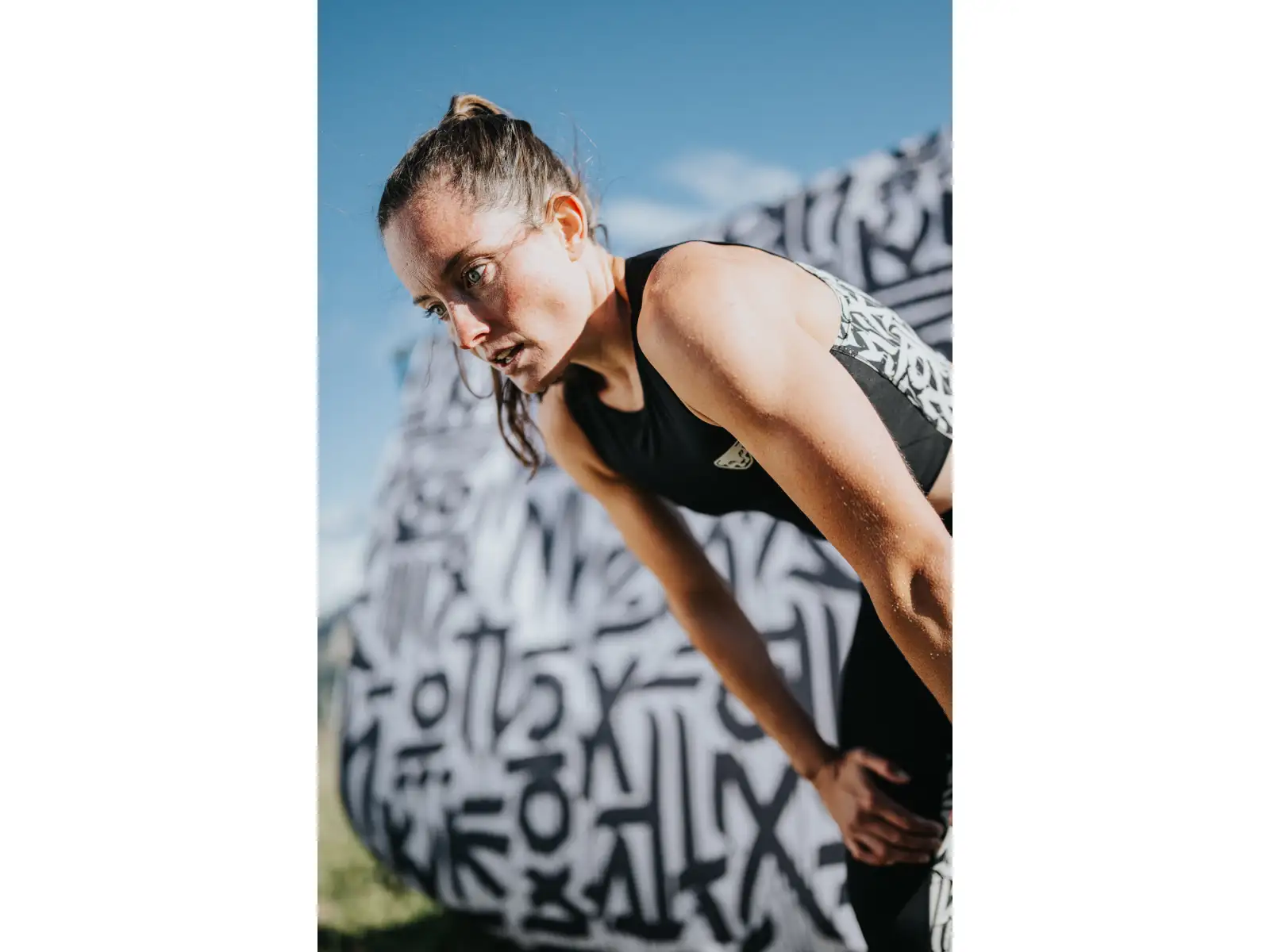 Dynafit Trail Crop Top Damen ärmelloses Trikot Black Out