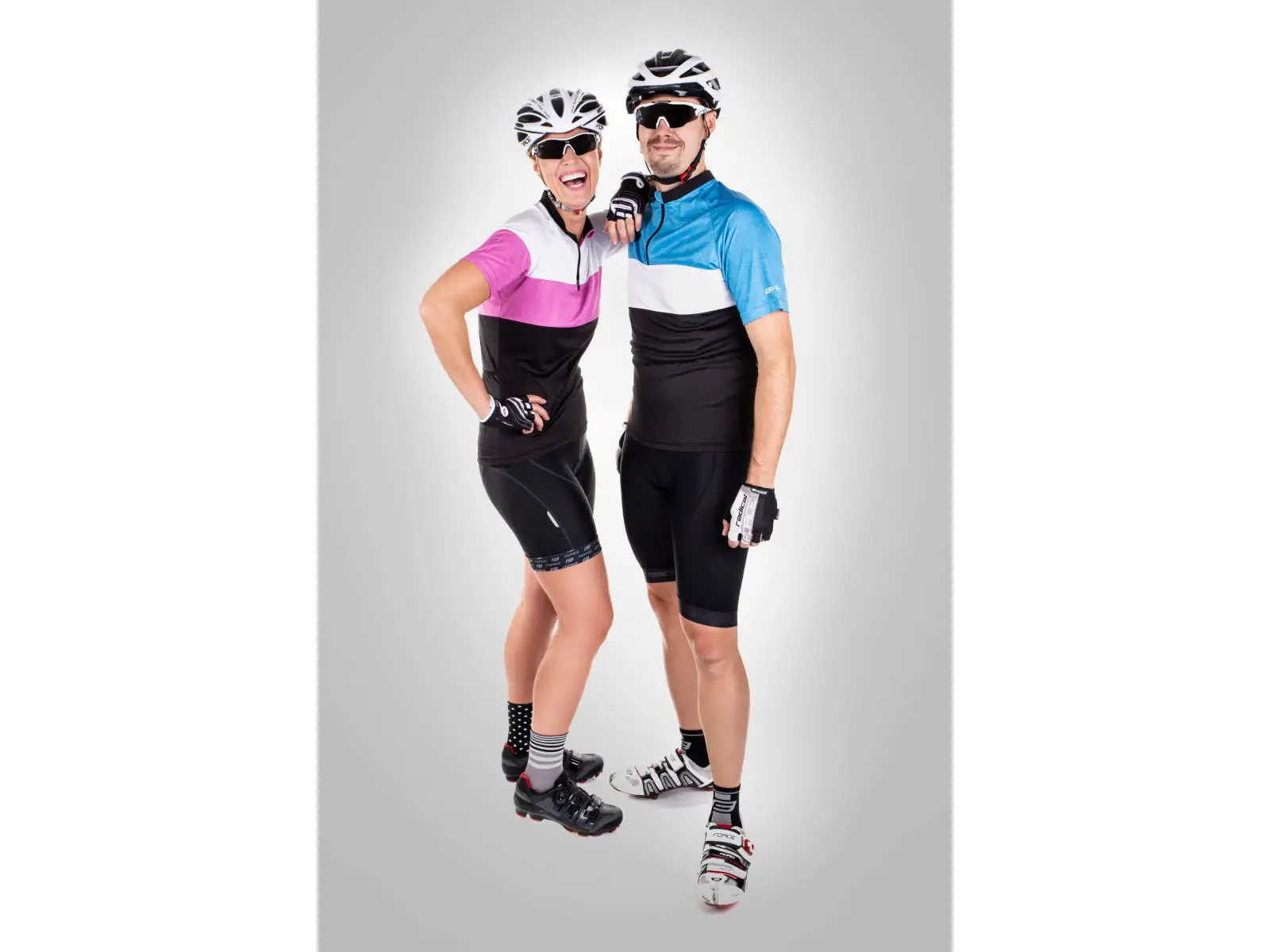 Force View Herrentrikot kurzarm schwarz/blau/weiß.