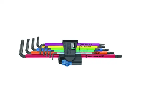 Wera 967/9 TX XL Multicolour HF 1 TORX L-Winkelschlüssel lang mit Haltefunktion Set 9 Stk.
