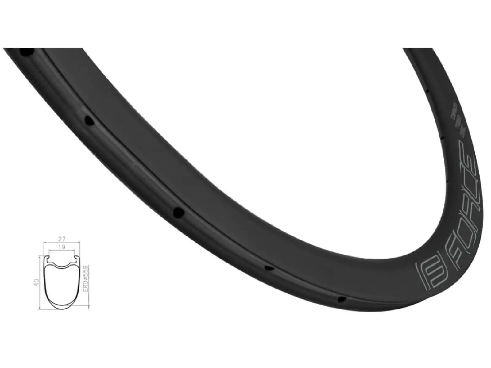 Force Karbon Disc Rennrad Felge 40 mm schwarz 24 Löcher